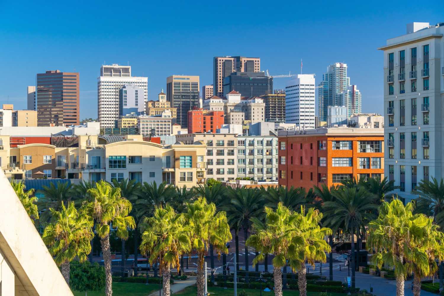 Downtown san diego skyline in california usa